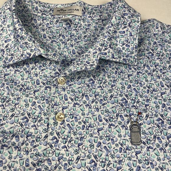 Peter Millar Summer Comfort Polo Shirt XL Golf Performance Bar For The Course - Picture 4 of 10